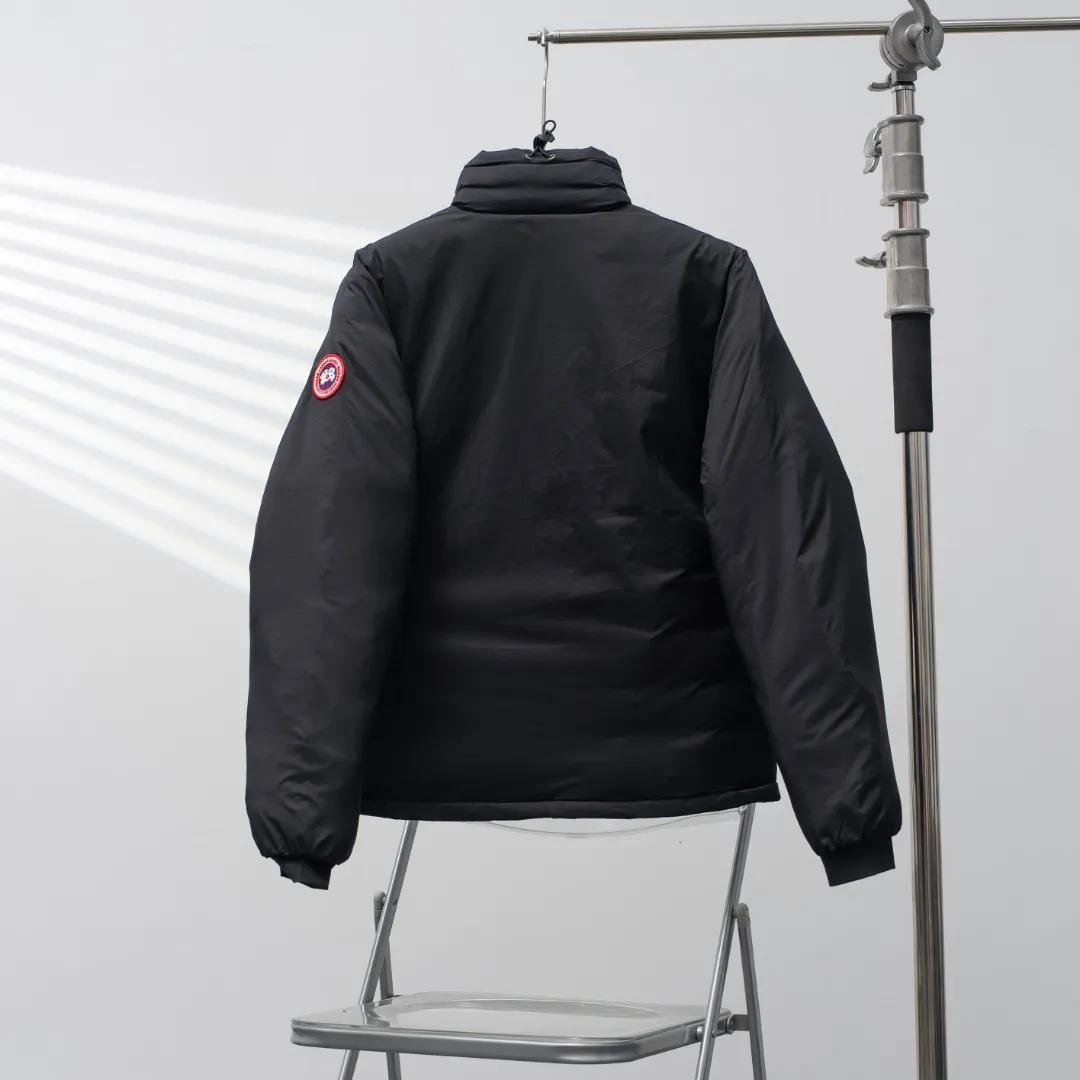 P860 CANADA GOOSE丨Canada Goose 5079 single zipper sleeve logo stand collar down jacket Color: Black Size: S-XXL